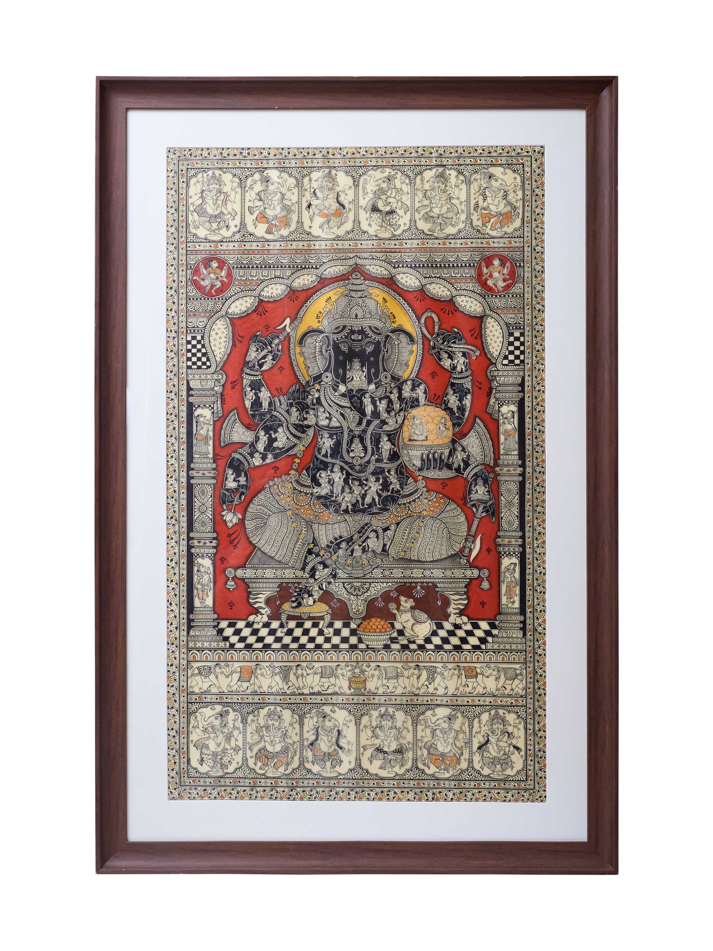 Ganesha Pattachitra Silk Painting