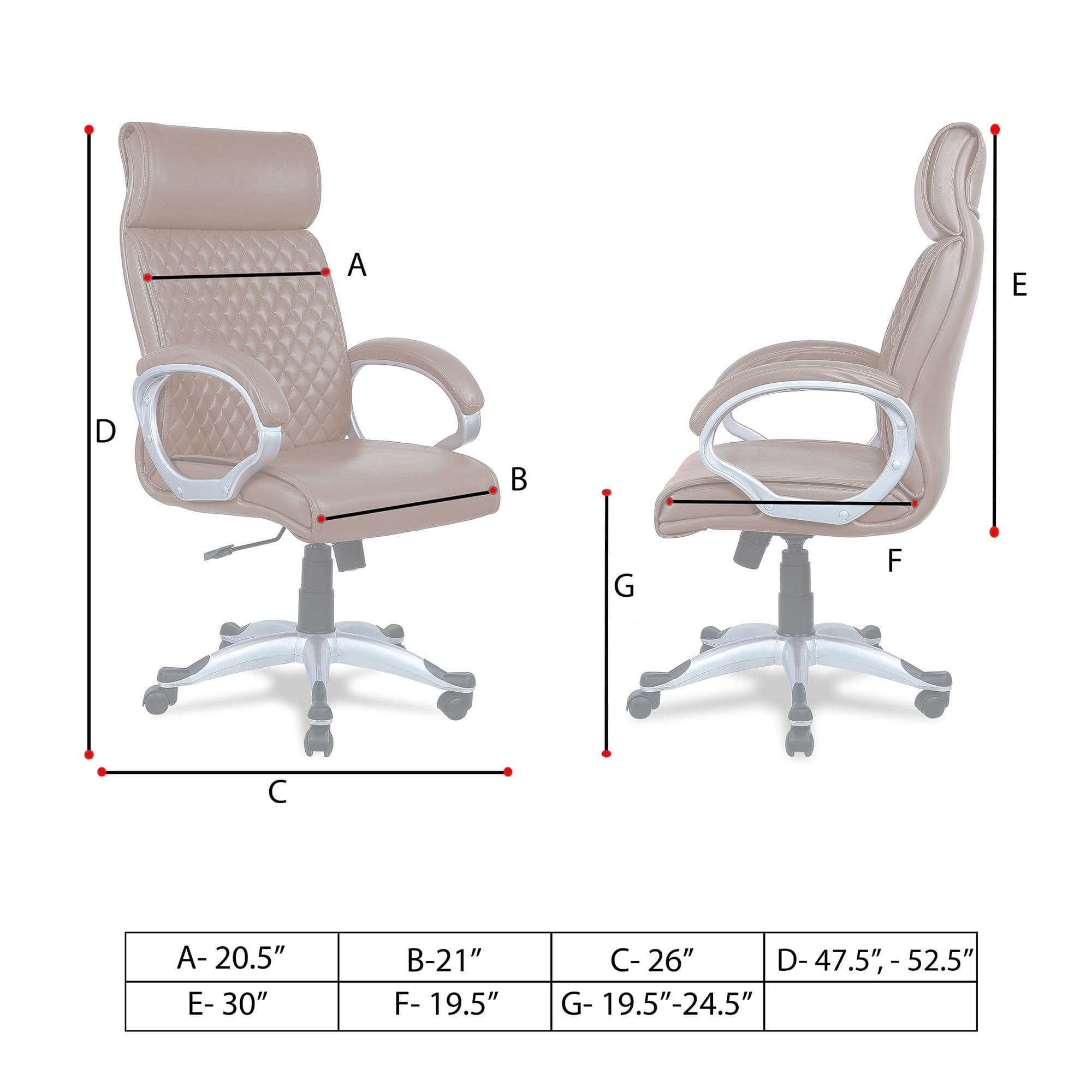 Wiwneags High Back Executive Chair in Ten Brown Colour