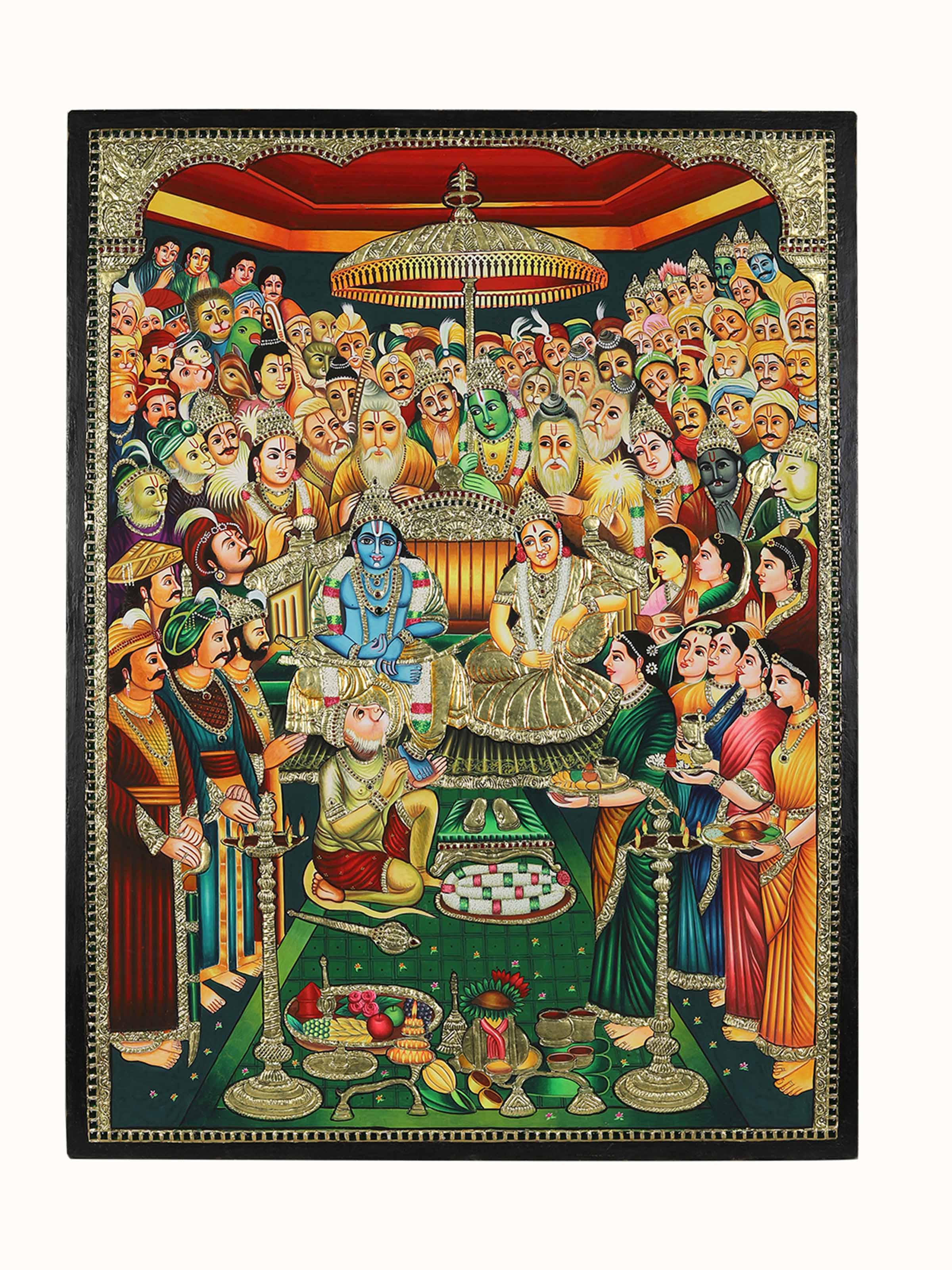 Sri Rama Pattabhishekam Thanjavur Painting