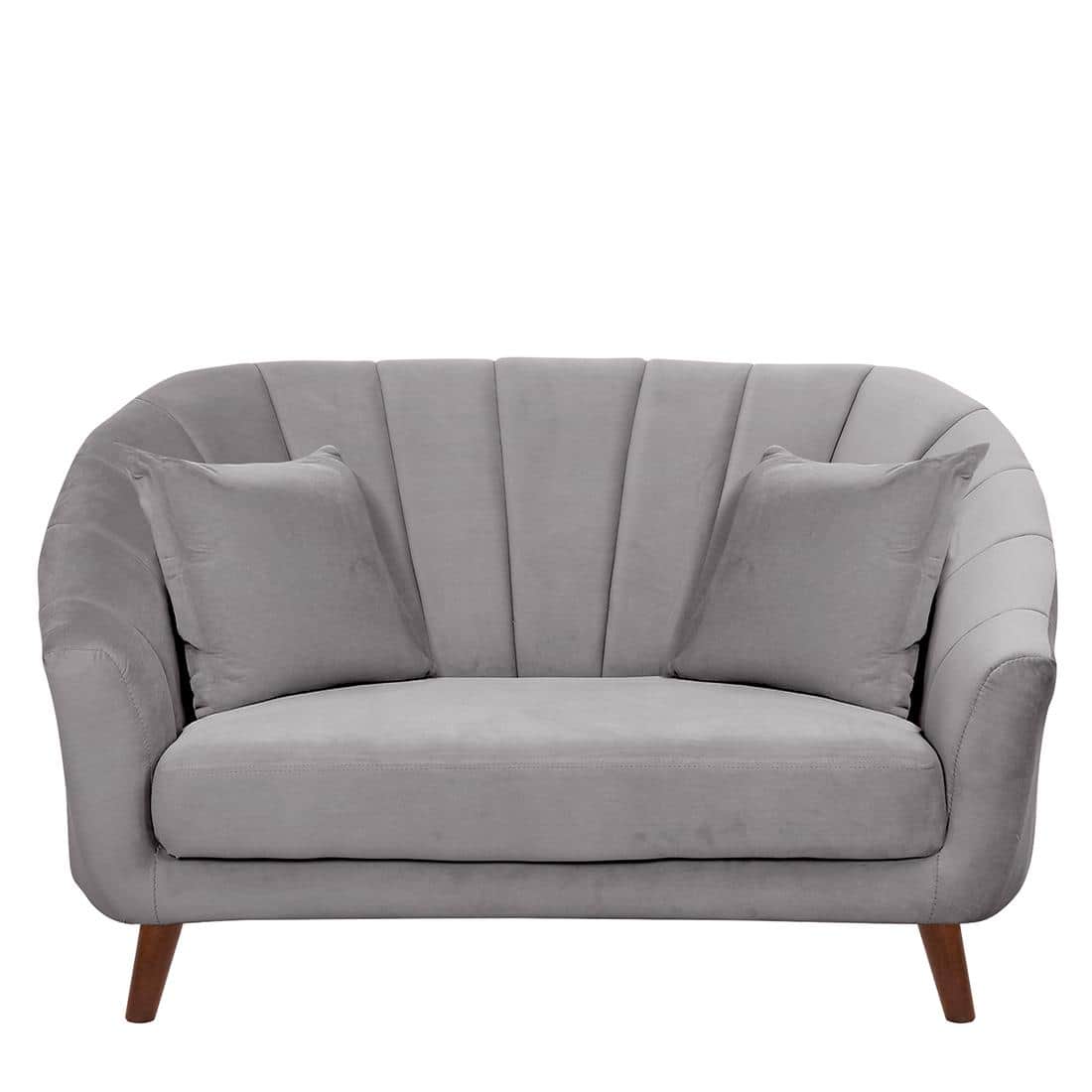 Nilo Velvet 2 Seater Sofa in Grey Colour
