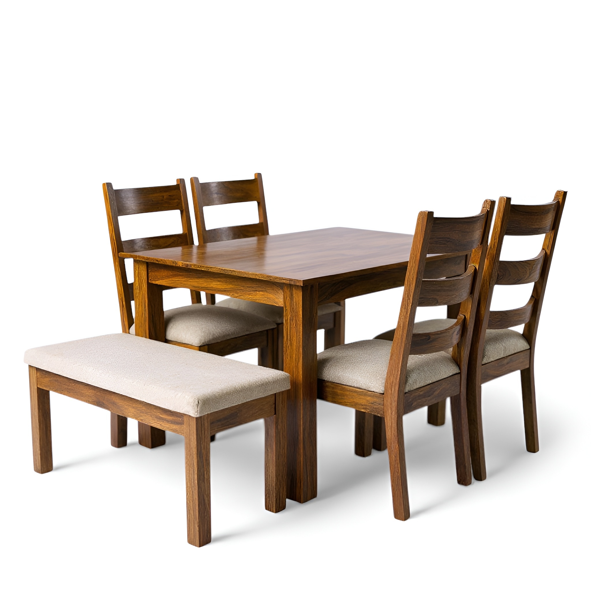 Oakmont Sheesham Wood Accent 6 Seater Dining Set With Teak Finish