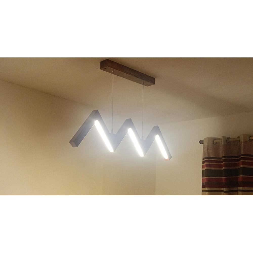 ZigZag 36 Brown Wooden LED Hanging Lamp