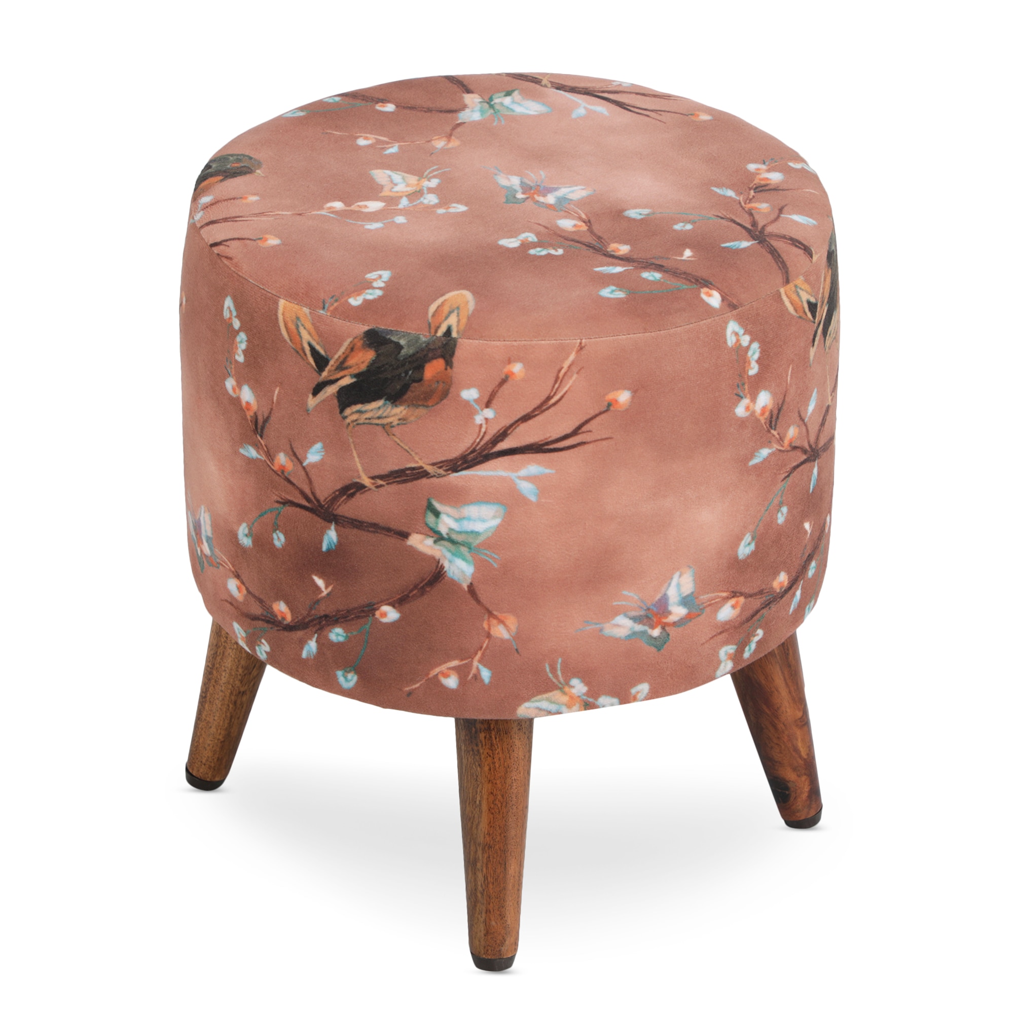 Alexander Solid Wood  Ottomon in  Brown Colour