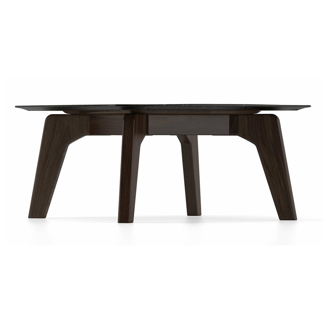 Galaxy Square Stone Coffee Table In American Walnut Finish
