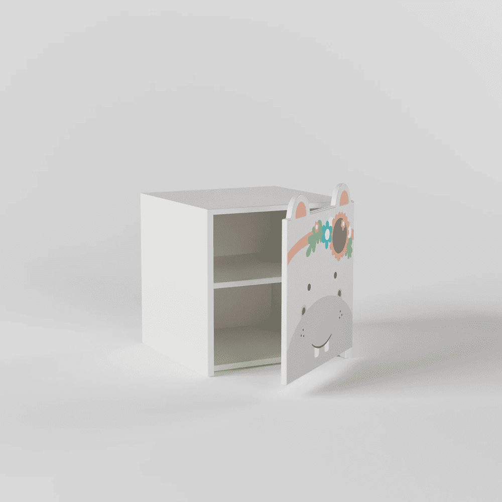 Wild Things Bedside Table in White Colour