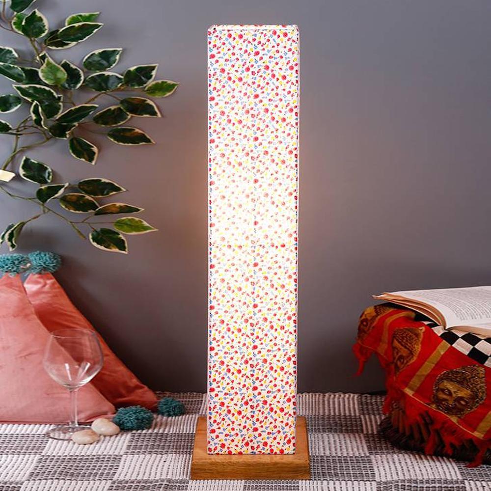 Chet Multicolour Cotton Shade Floor Lamp - Devansh