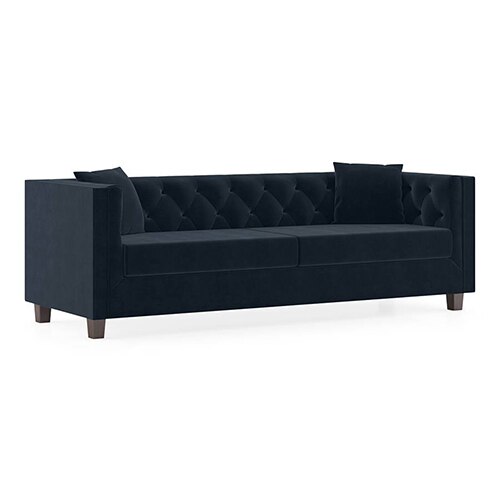 Windsor Luxe 3 Seater Fabric Sofa in Sea Port Blue Velvet Colour