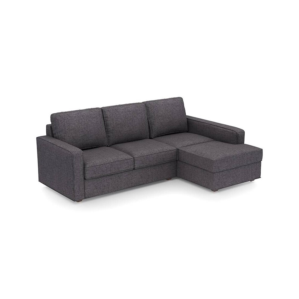 Apollo Sofa (Colour : Steel, Cushion : Hard, Back Type : Regular, Seating Capacity : Right Aligned 2 Seater + Right Aligned Chaise + Ottoman)