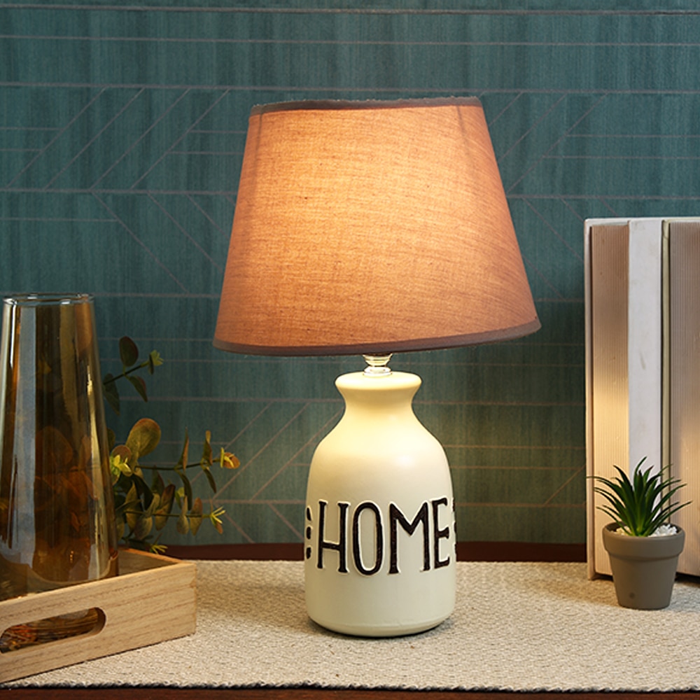 HOME Table Lamp White Sleek Contemporary Design - Tayhaa
