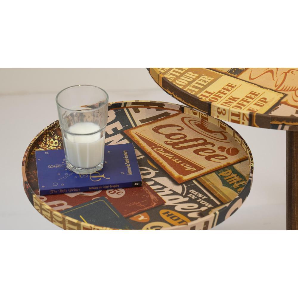 Crushing on Coffee Round Nesting Tables with Wooden Legs, Side Tables, Wooden Tables, Living Room Decor by A Tiny Mistake