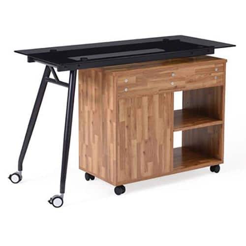 Niccol Engineered Wood Study Table in Golden Oak Finish