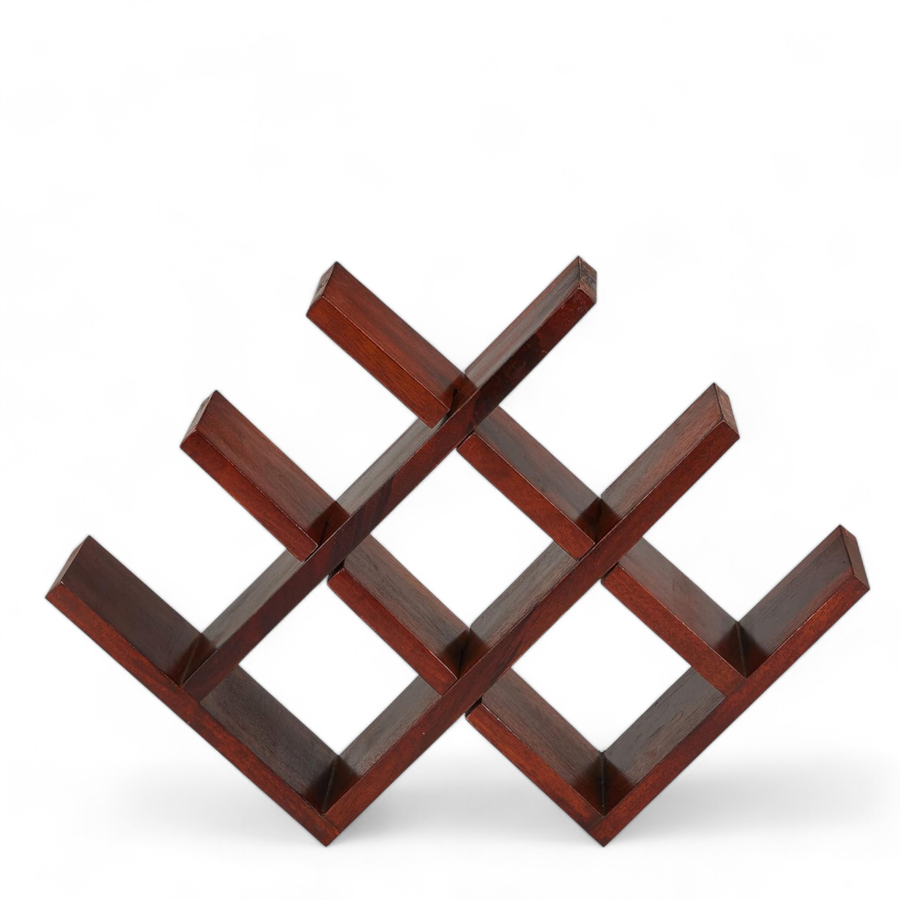 Ikiriya Sheesham Wood Accent Wine Rack in Honey Finish