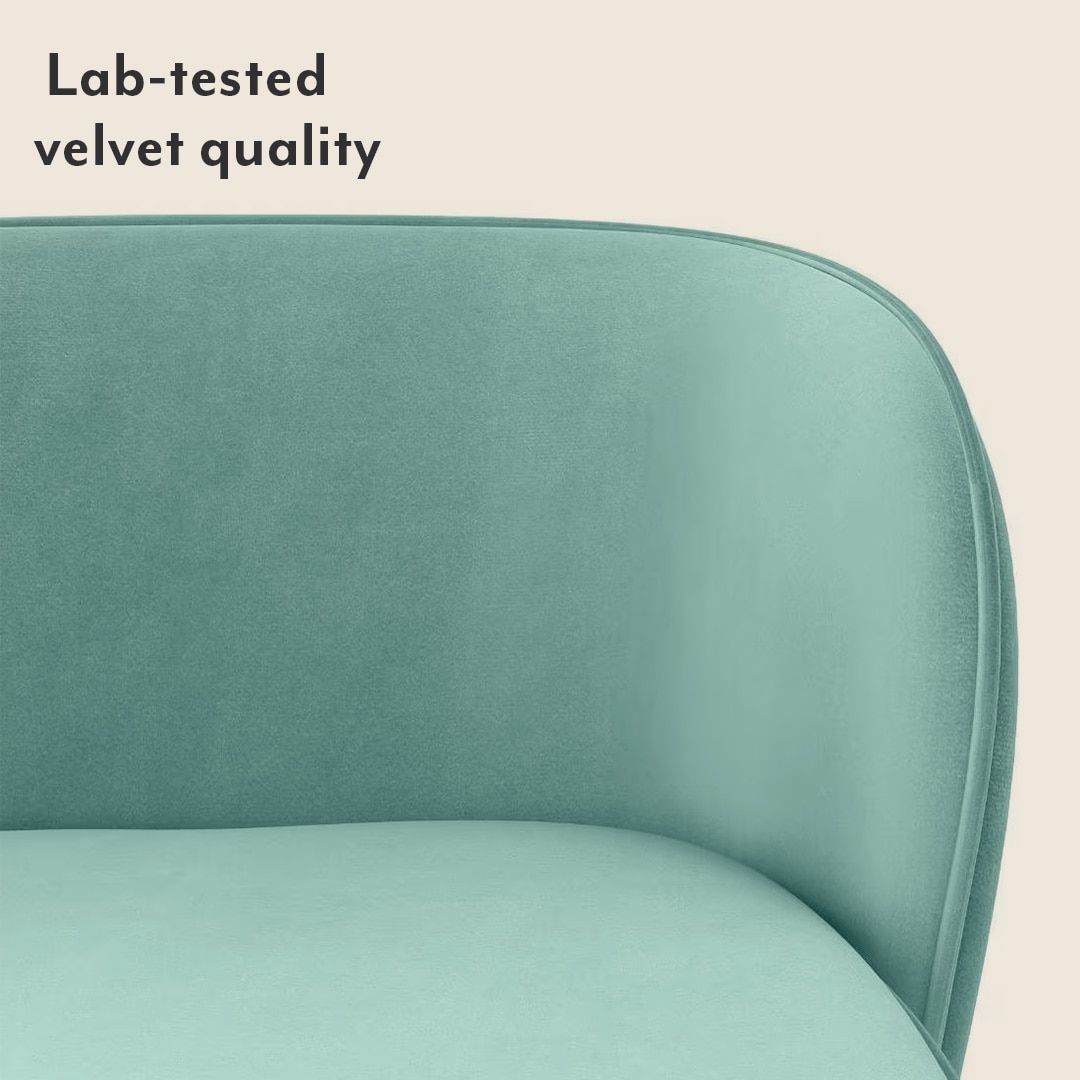 Portia Fabric Accent Chair in Icy Turquoise Colour