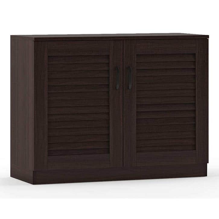 Bennis 9 Pair Shoe Rack in Dark Walnut Finish