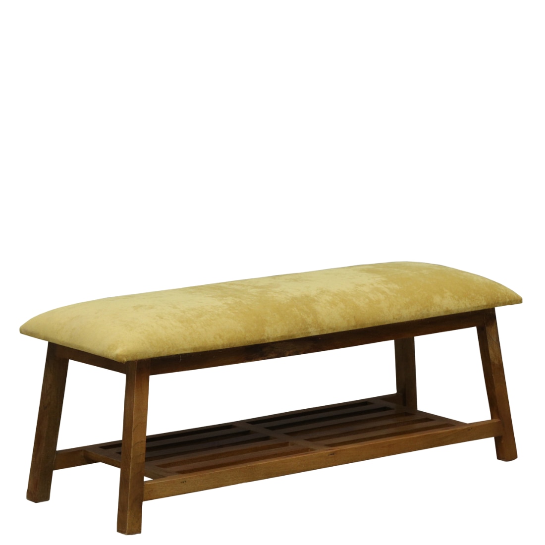 Tvedestrand Solid Wood Shoe Rack with Seating in Walnut Brown finish