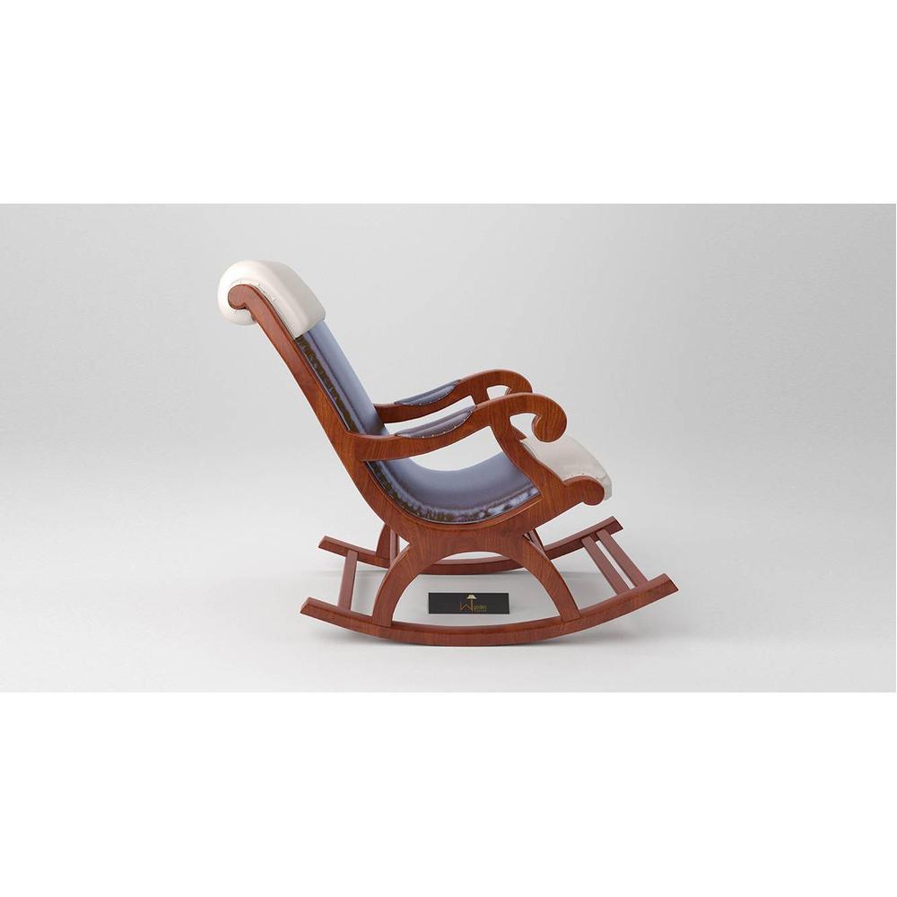 Chelise Solid Wood Rocking Chair in Grey Colour