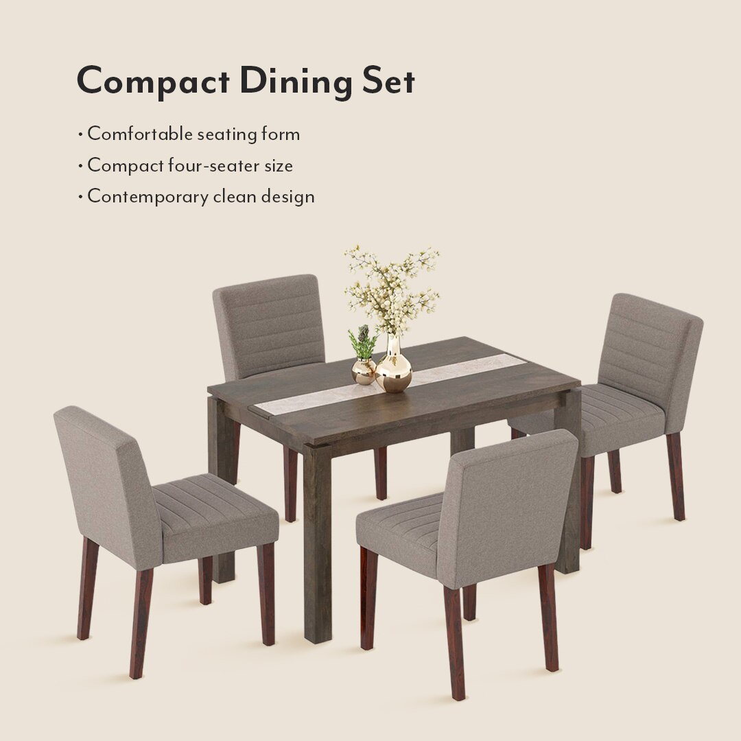 Atlas Solid Wood 6 Seater Compact Dining Table with Atlas Dining chair