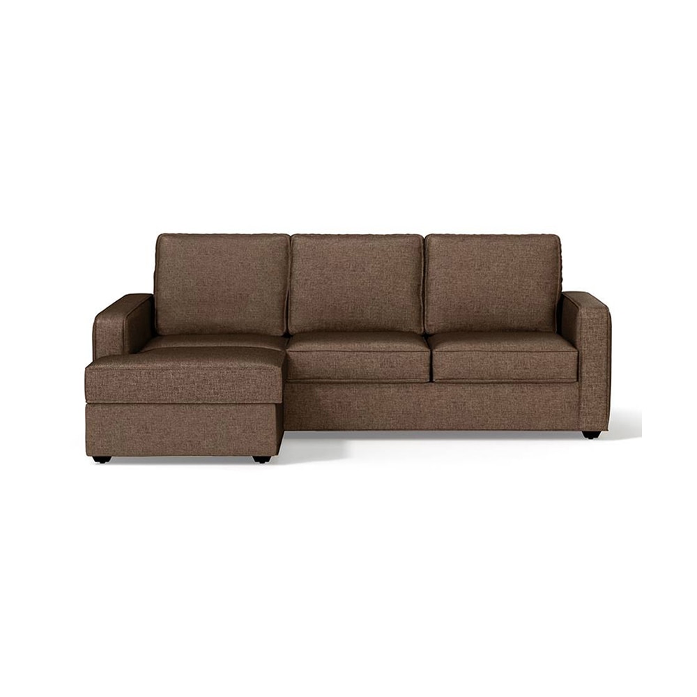 Apollo Sofa (Colour : Mocha, Cushion : Soft, Back Type : Regular, Seating Capacity : Left Aligned 2 Seater + Left Aligned Chaise + Ottoman)