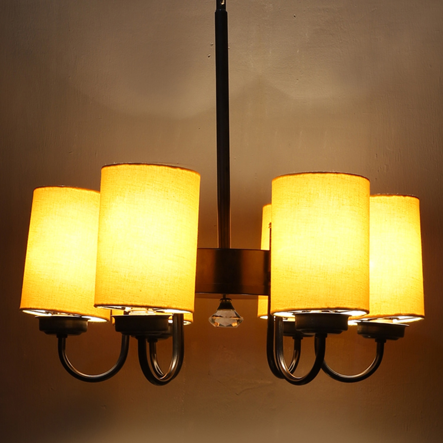 Devansh Steel Wall Mounted Lamp With Beige Jute Shade