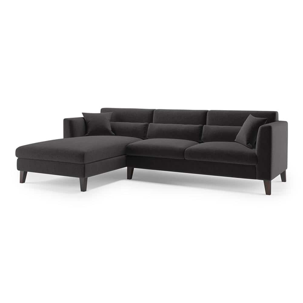 Lewis Sectional Sofa (Colour : Pebble Grey, Cushion : Hard, Seater : Left Aligned 3 Seater + Left Aligned Chaise)