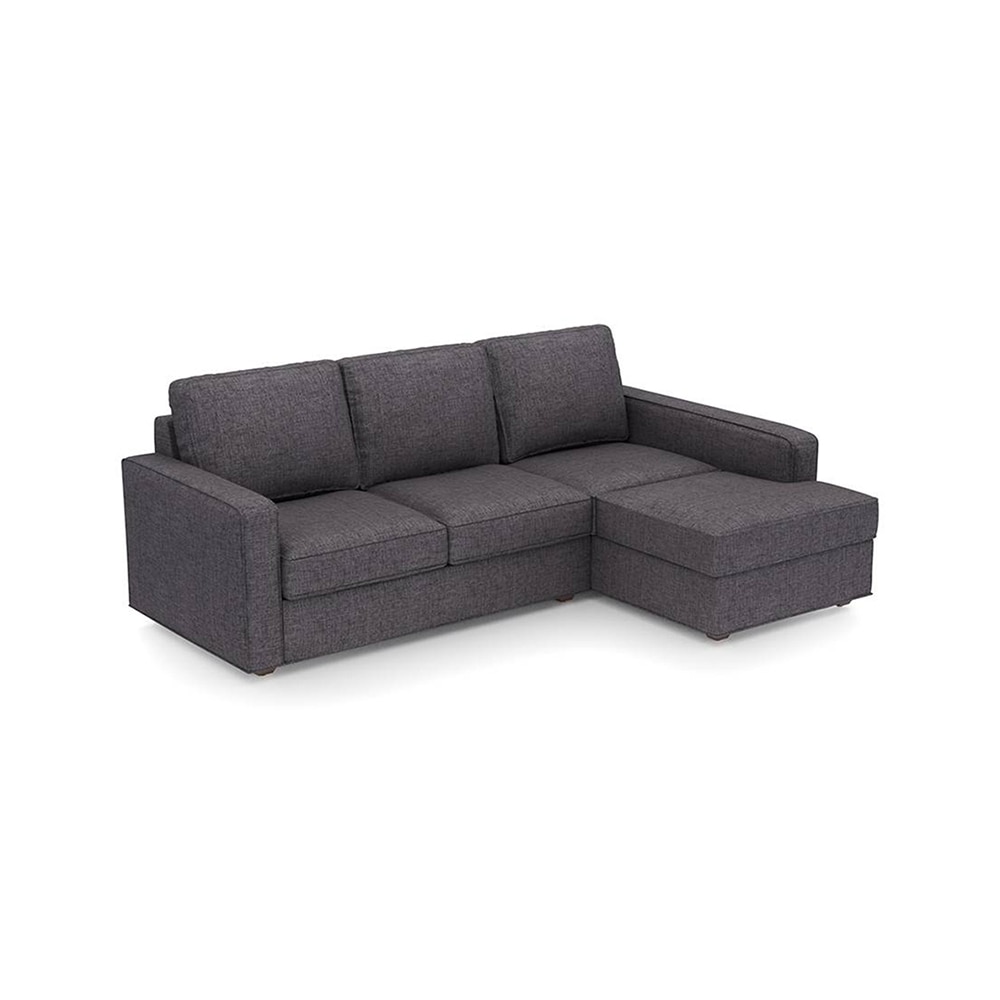 Apollo Compact Sofa (Colour : Steel, Cushion : Soft, Back Type : Regular, Seating Capacity : Right Aligned 2 Seater + Right Aligned Chaise + Ottoman)