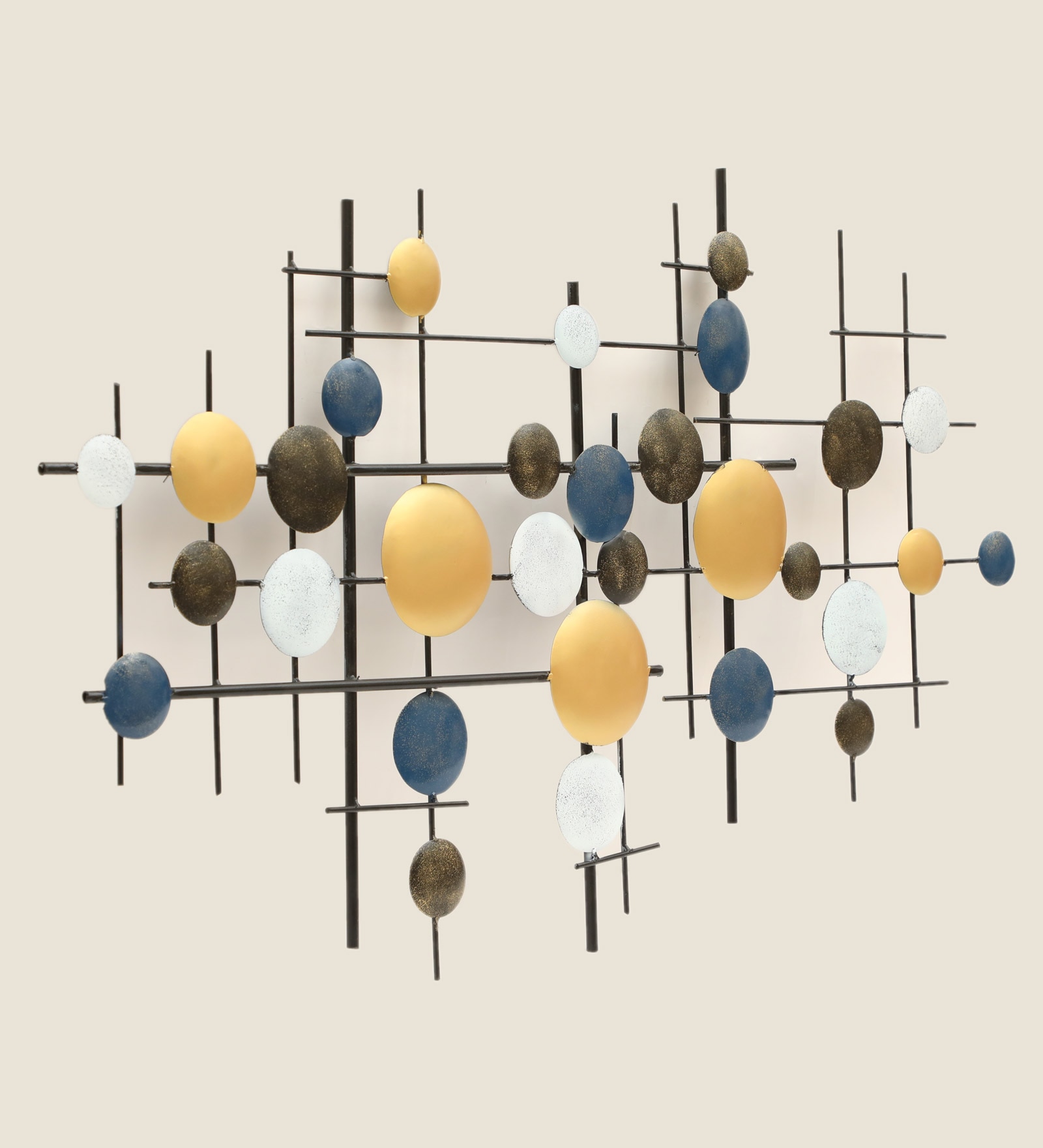 W-Zuri Abstract Metal Wall Decor in Multicolor Set of 1 - Vedas Exports