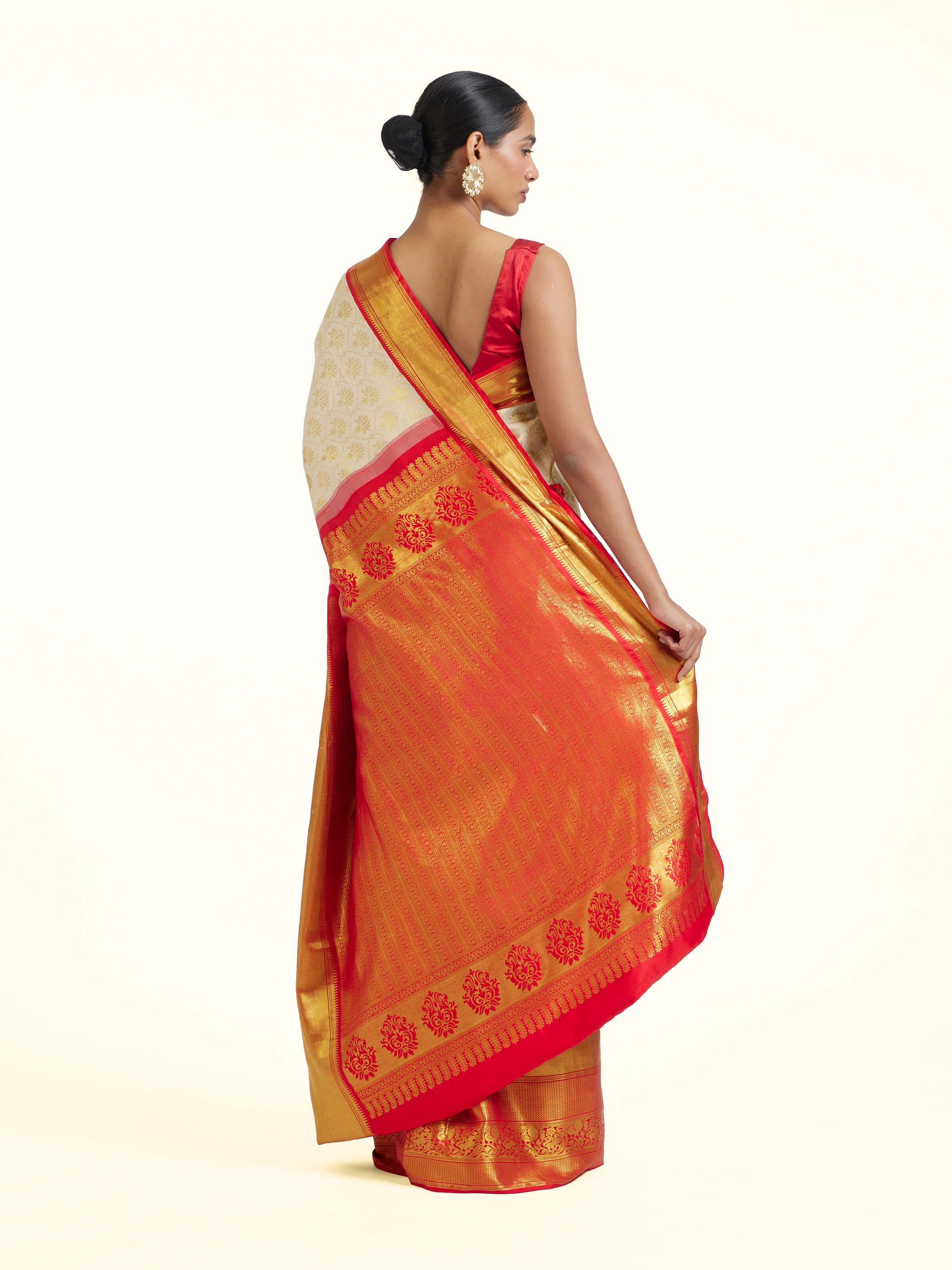 White Silk Dharmavaram Saree