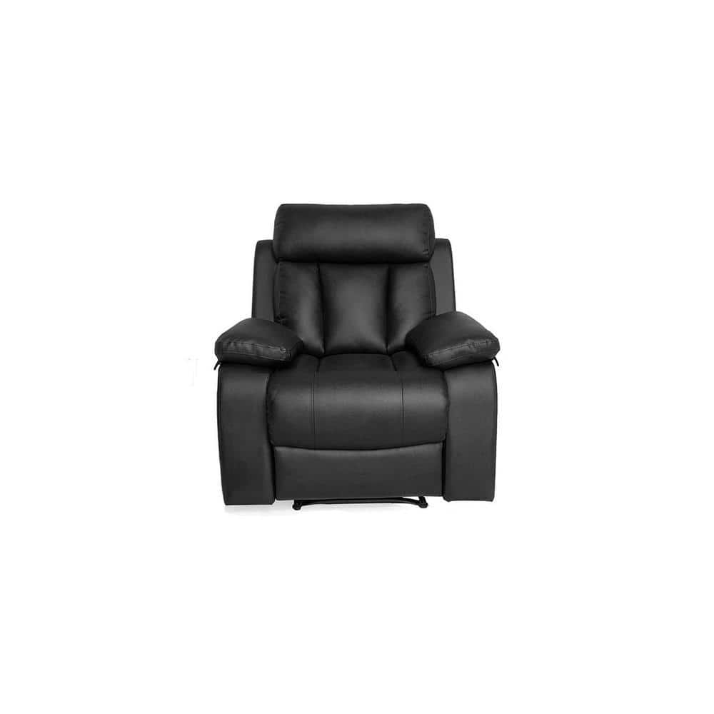 Magna Leatherette One Seater Manual Recliner in Black Colour