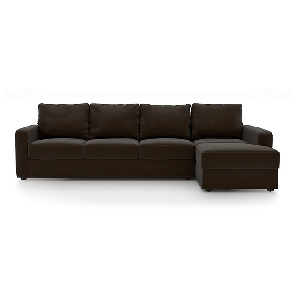 Apollo Sofa (Colour : Chocolate, Cushion : Hard, Seating Capacity : Right Aligned 3 Seater + Right Aligned Chaise)