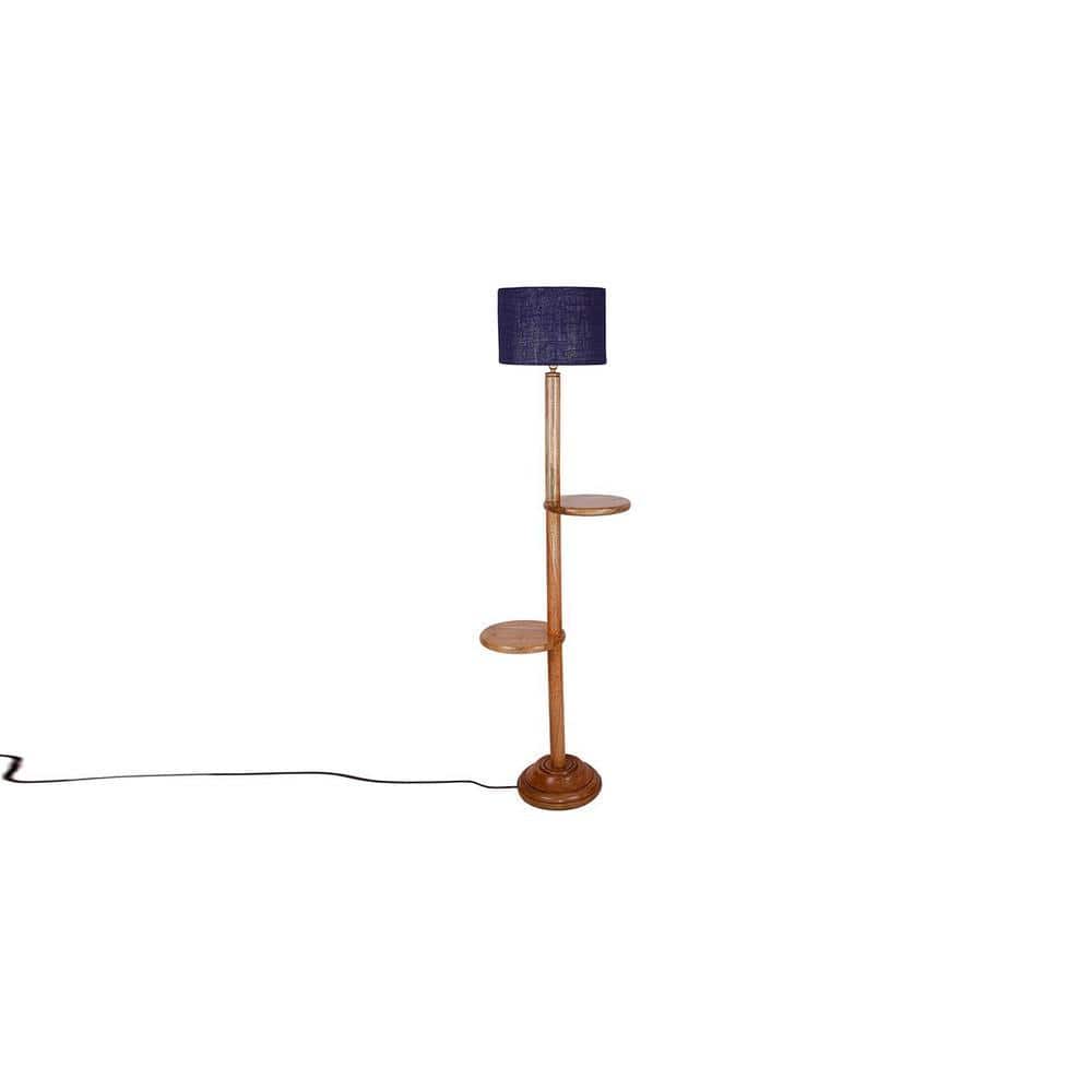 Ivana Blue Cotton Shade Floor Lamp