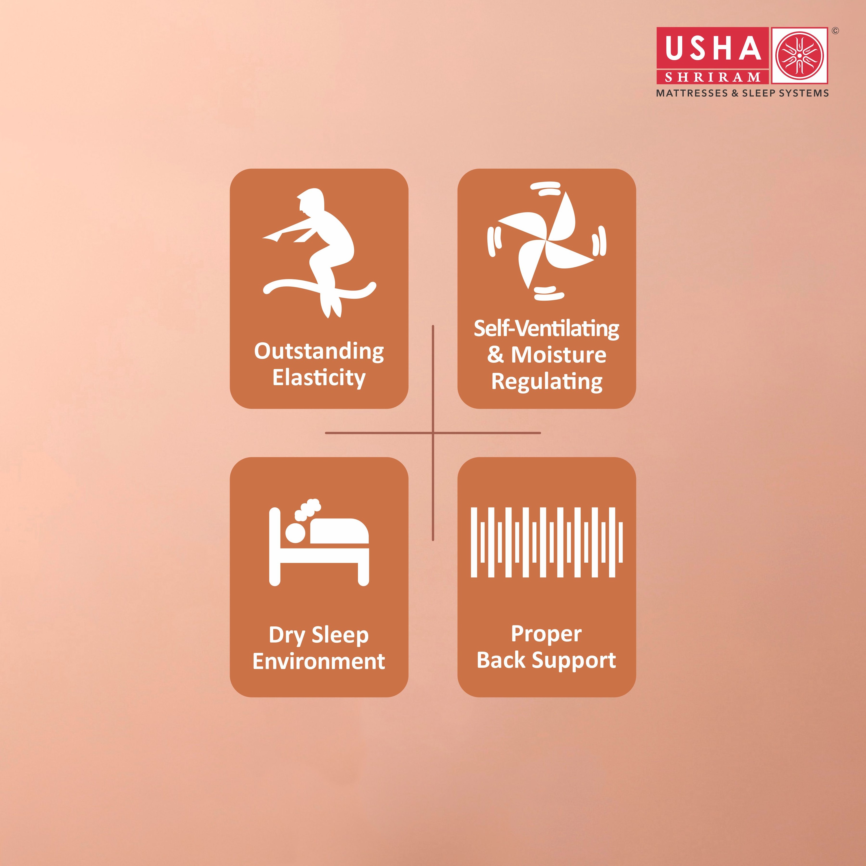 Usha Shriram Dual Comfort Soft & Firm Sides Single Size Mattress (Mattress Thickness: 5 Inches, Mattress Dimensions: 75 x 42 in)