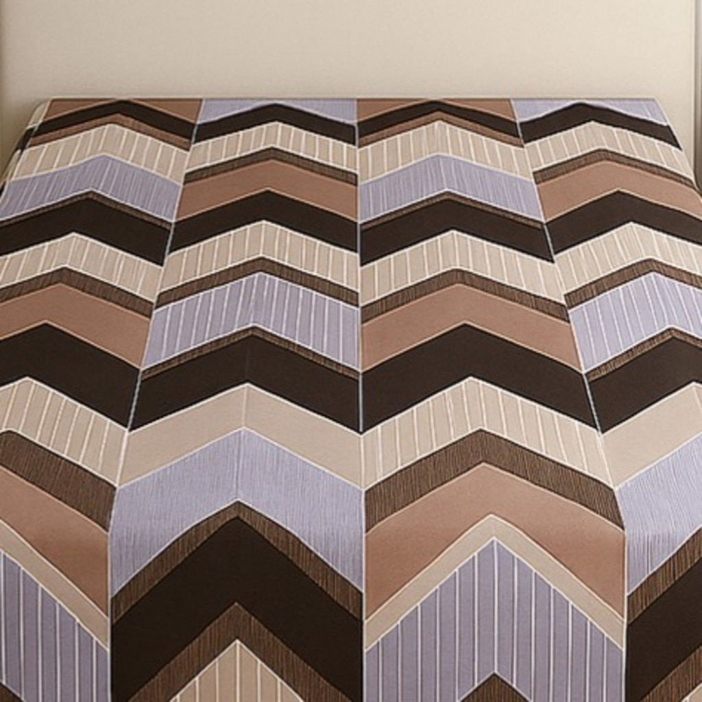 Multicolor Geomertrical 210 TC Mix Cotton Flat Single Bed Size Bedsheet With 1 Pillow Cover From Threads