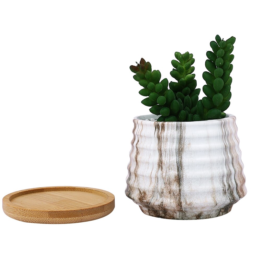 White 1 Pieces Succulent Artificial Plant With Pot