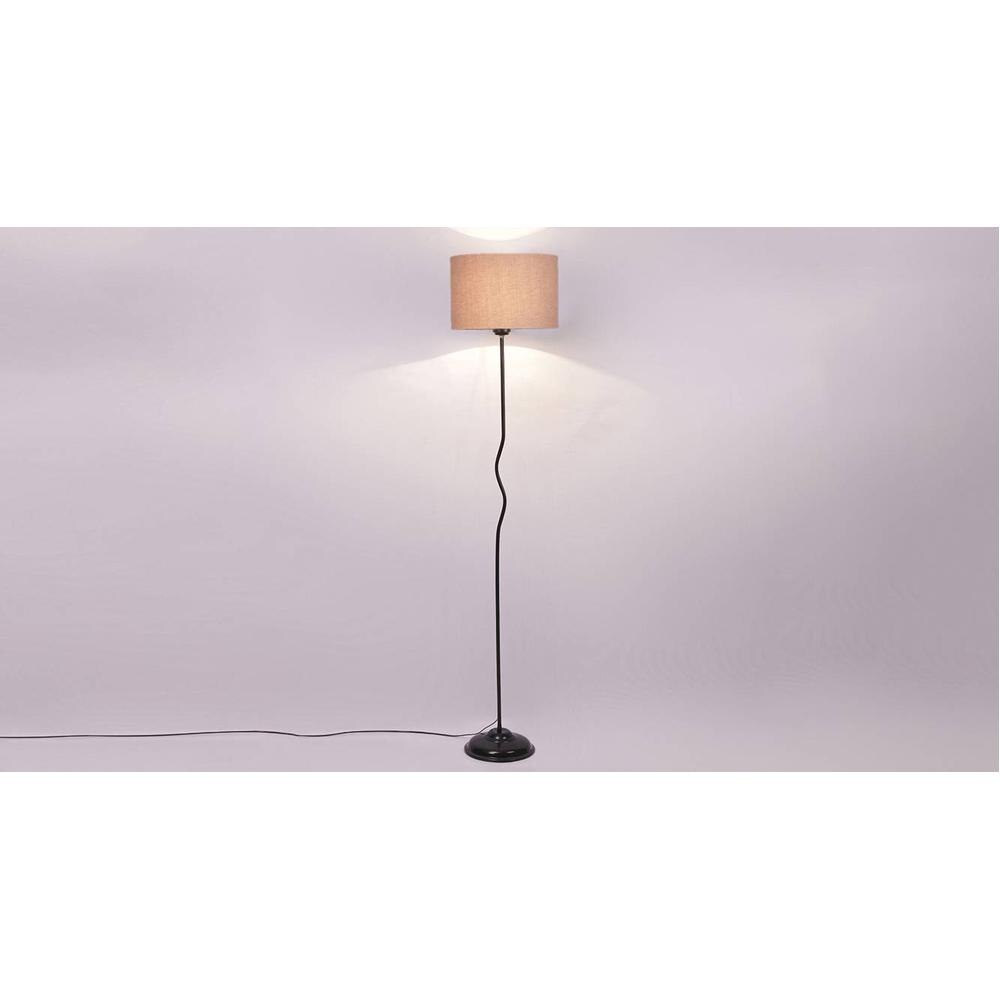 Mila Grey Cotton shade with Iron floor lamp