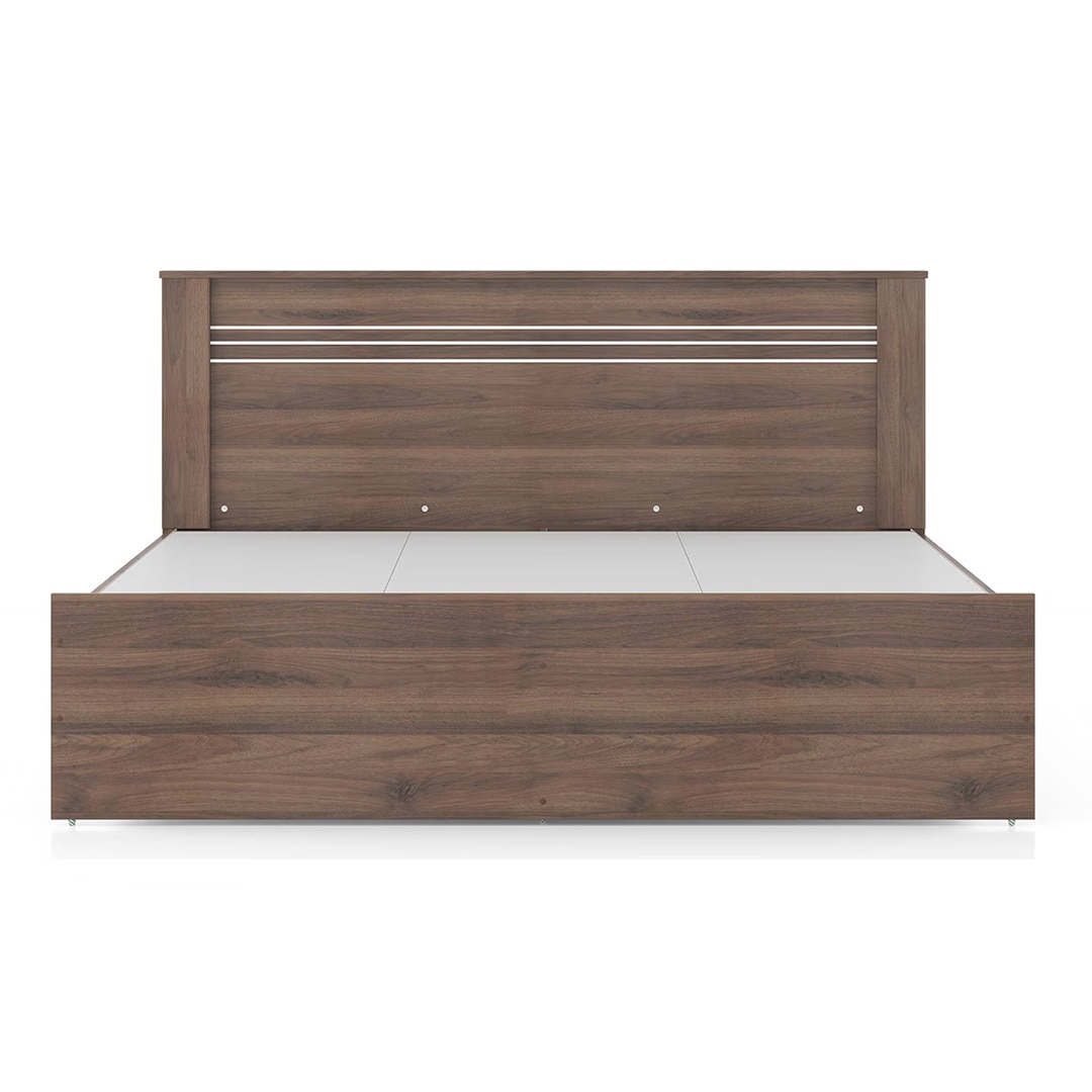 Davis Engineered Wood King Size Non Storage Bed In Classic Walnut Finish