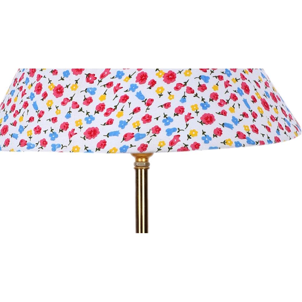 Multicolor cotton with Metal Gold Table Lamp