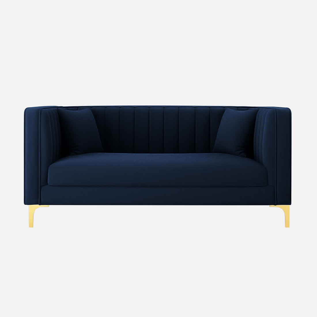 Texude Velvet 2 Seater Sofa Navy Blur in Colour