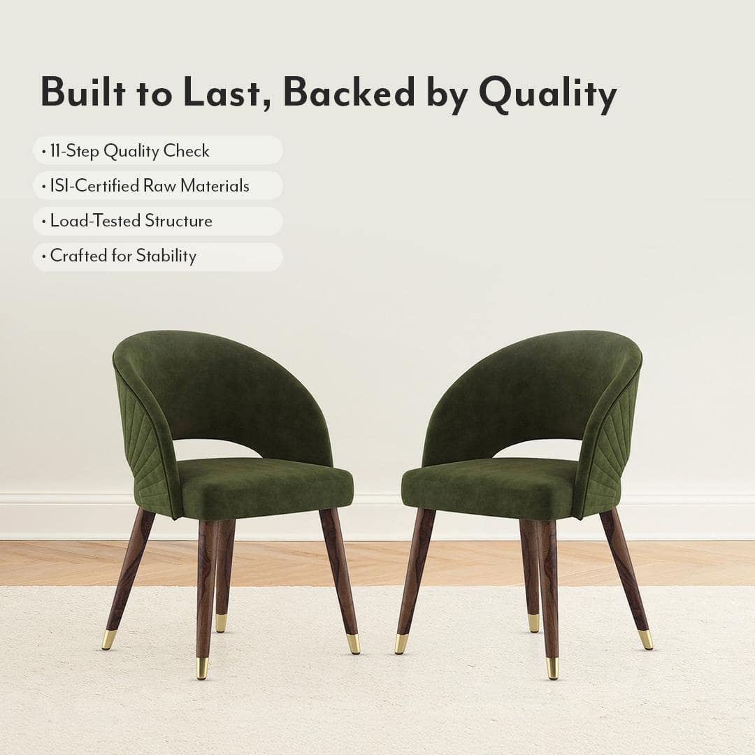 Celia Accent Dining Chair in Deep Olive Velvet Colour