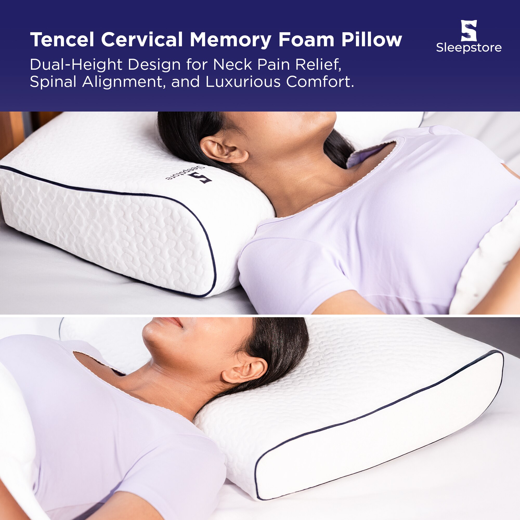 Cervical Memory Foam Pillow 27X18 Inches For Neck Support