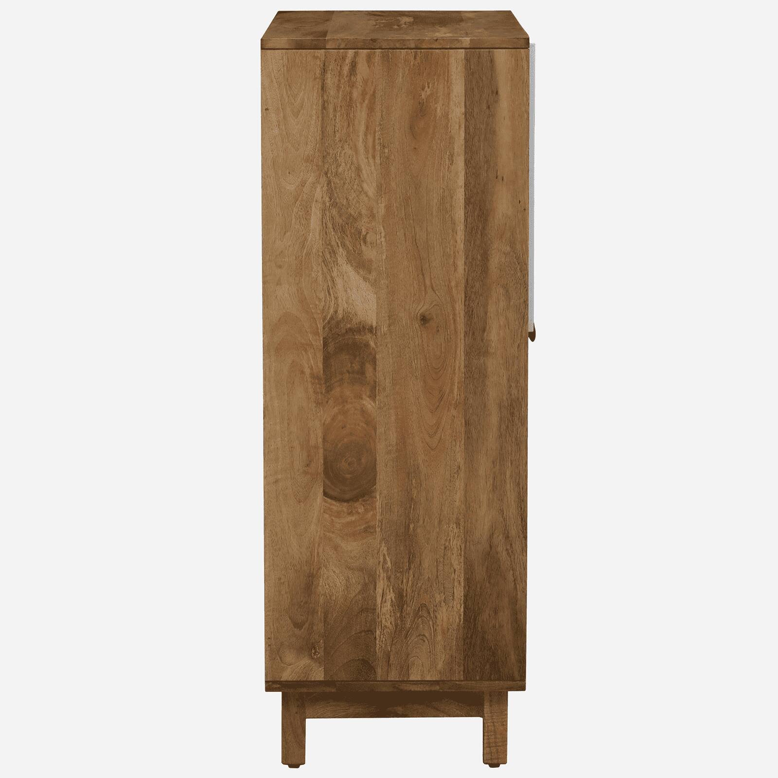 Olio Mango Wood Hand Painted Multicolor 2 Door Cabinet In Natural Finish