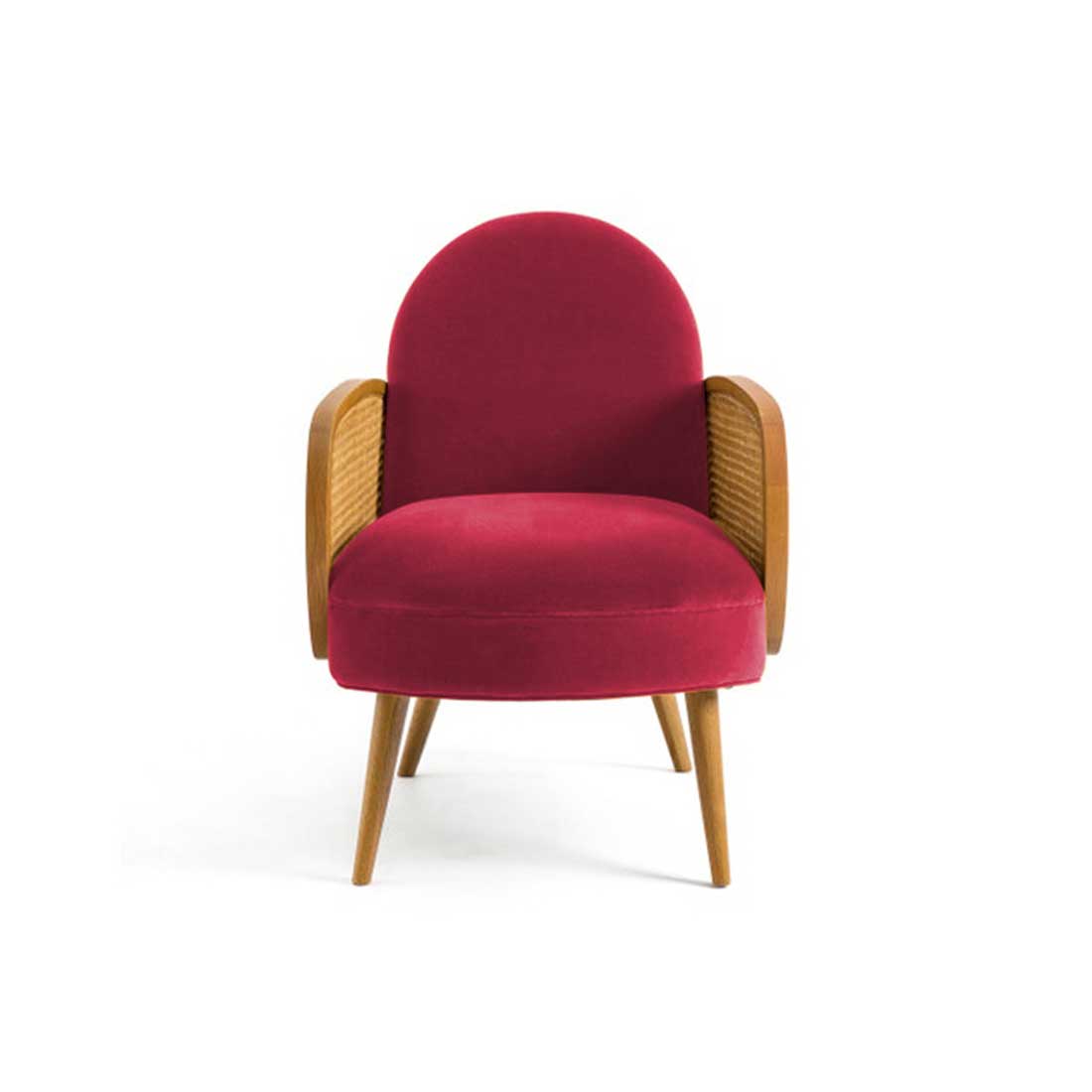 Holden Cane Accent Chair in Maroon Colour