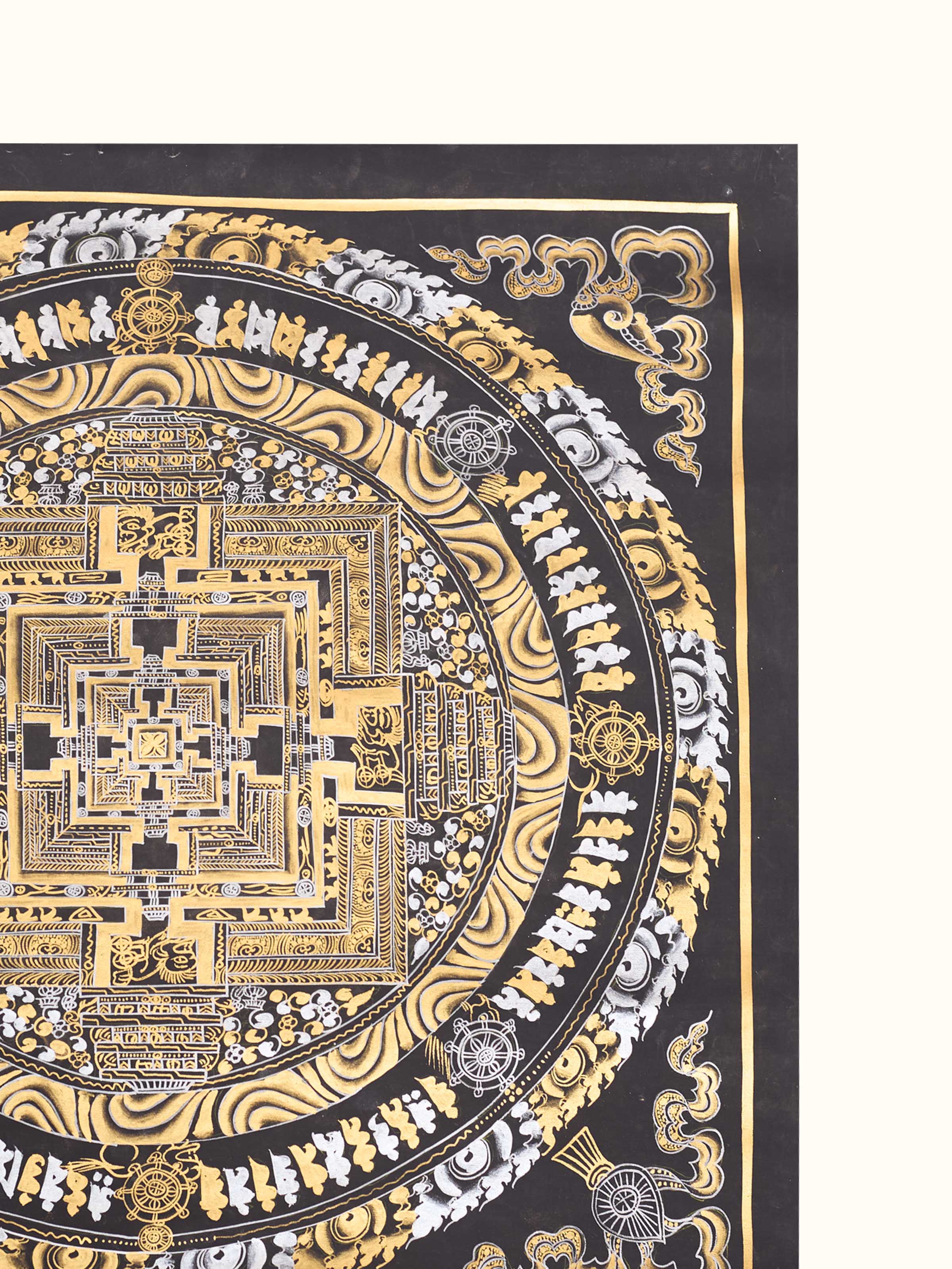 Kalchakra Gold Silver Thangka Painting