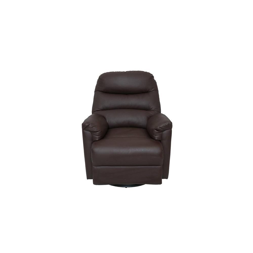 Wave Leatherette One Seater Manual Recliner in Brown Colour