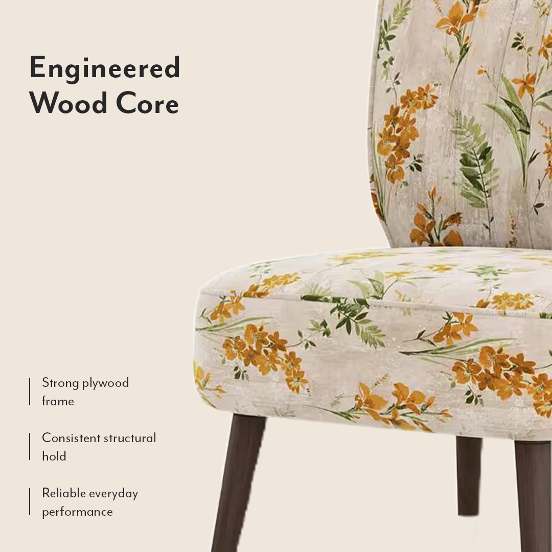 Grace Lounge Chair in Mustard Floral Colour