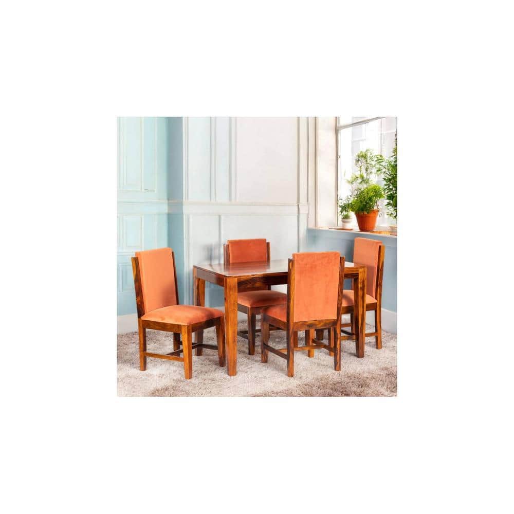 Oakmont Sheesham Wood Accent 4 Seater Dining Table Set