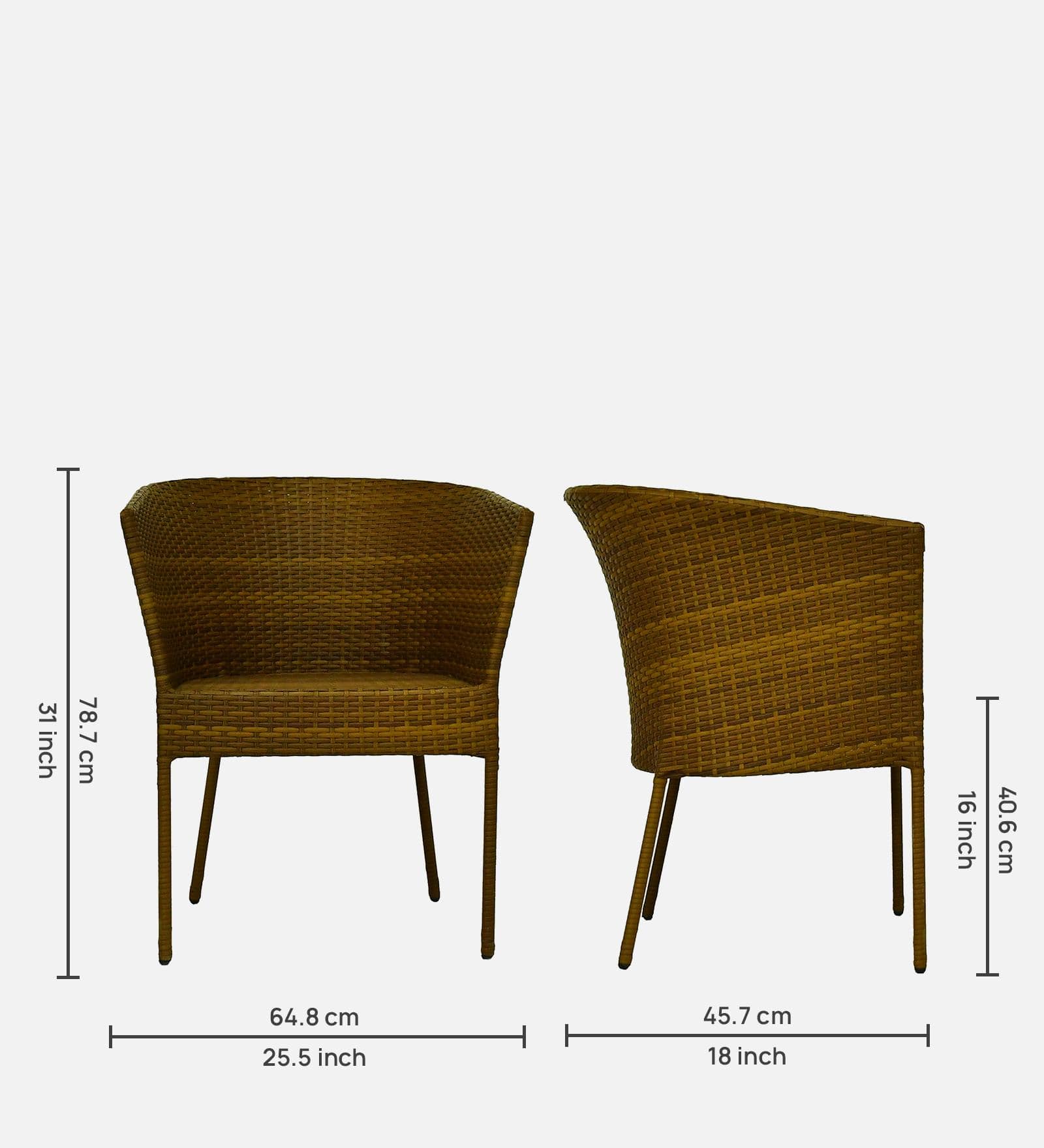 Lismore  Wicker Table And Chair Set In Beige Brown Dual Tone Finish