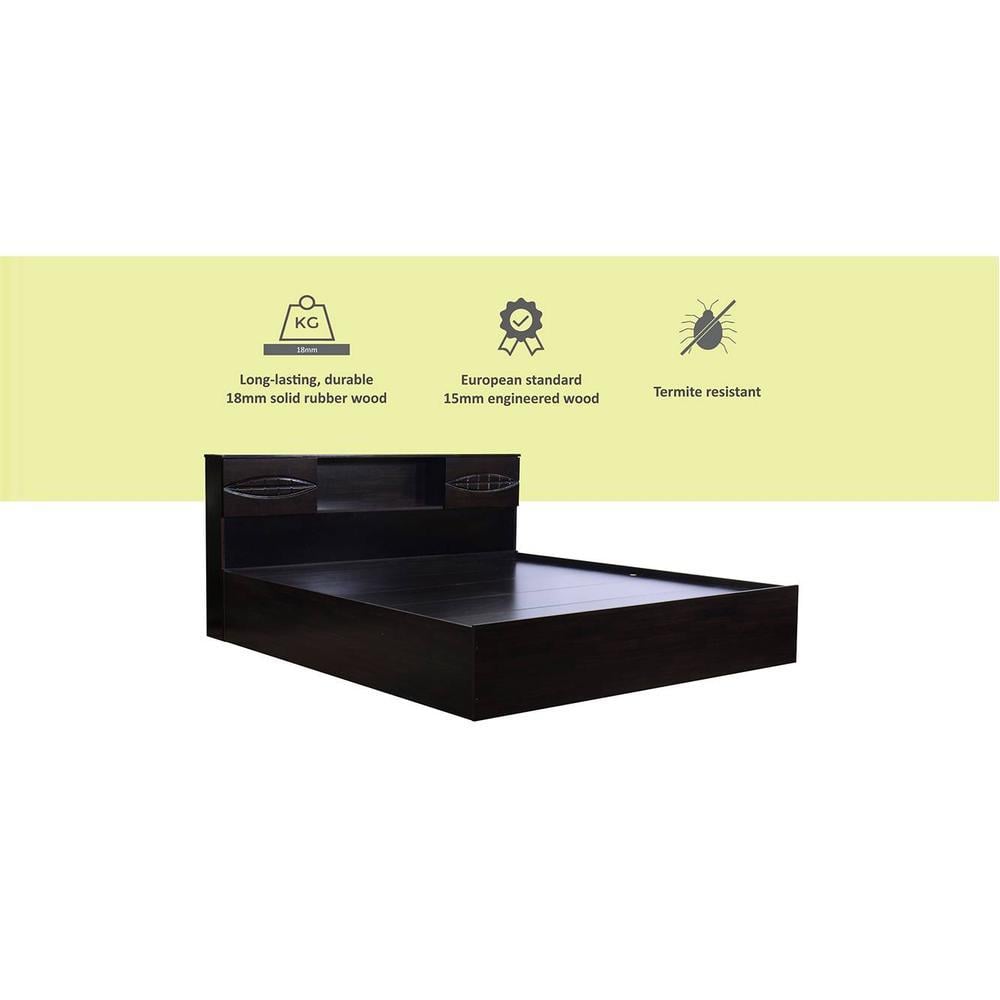 Adrasteia Solid Wood King Size Drawer Storage Bed In Melamine Finish