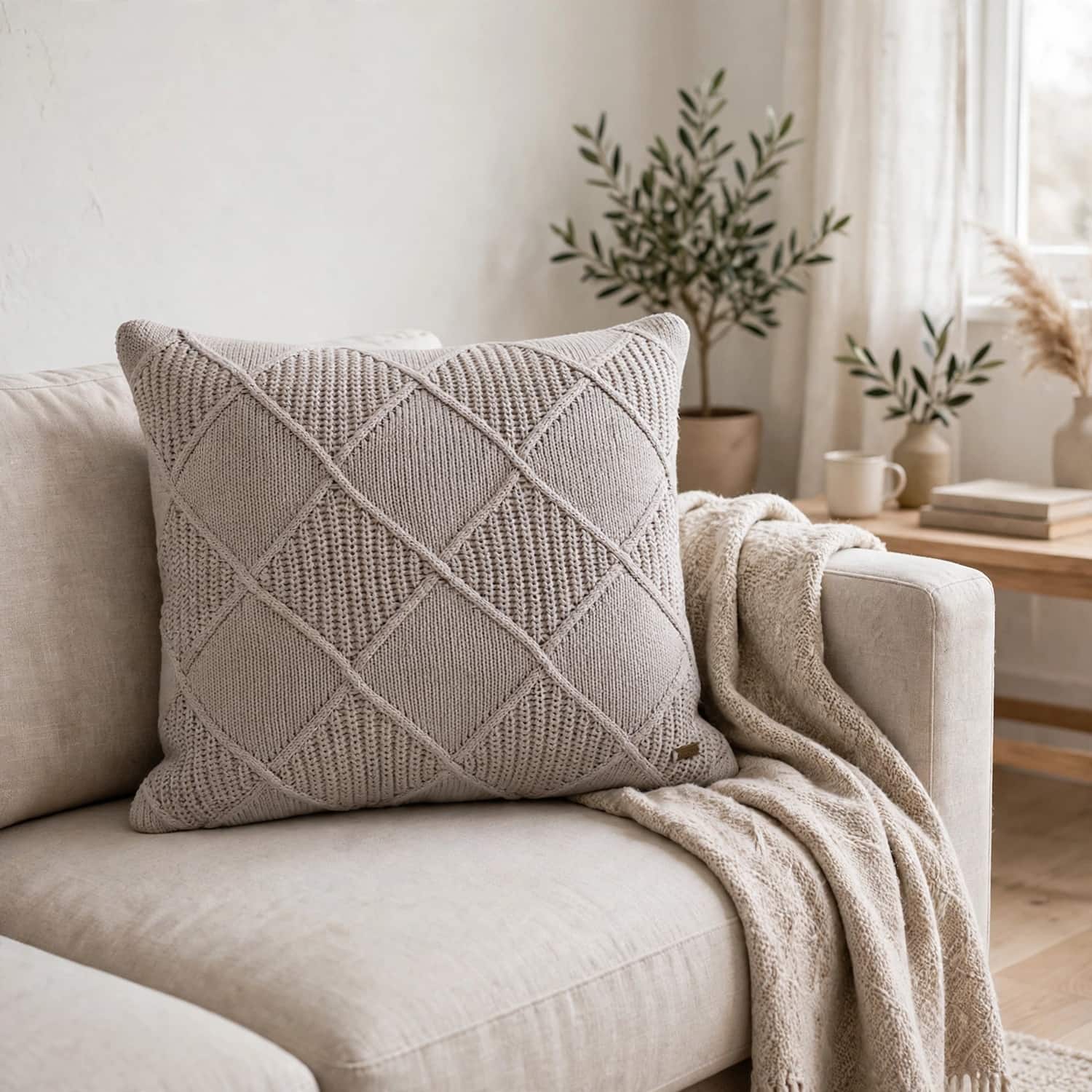 Danube Bright Silver Decorative Cushion Cover 16 x 16 Inches
