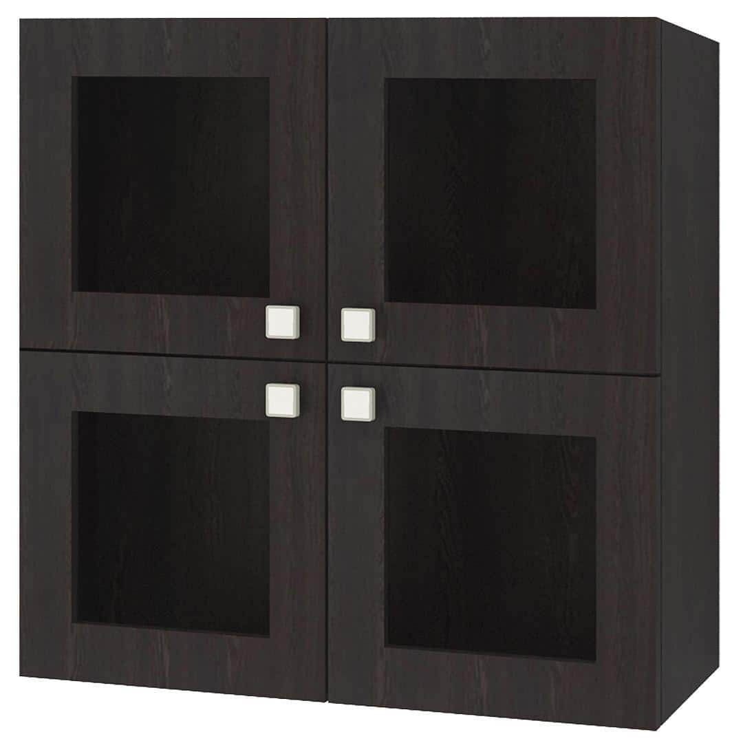 Romano Wall Mounted Glass Display Cabinet in Antique Ebony Colour