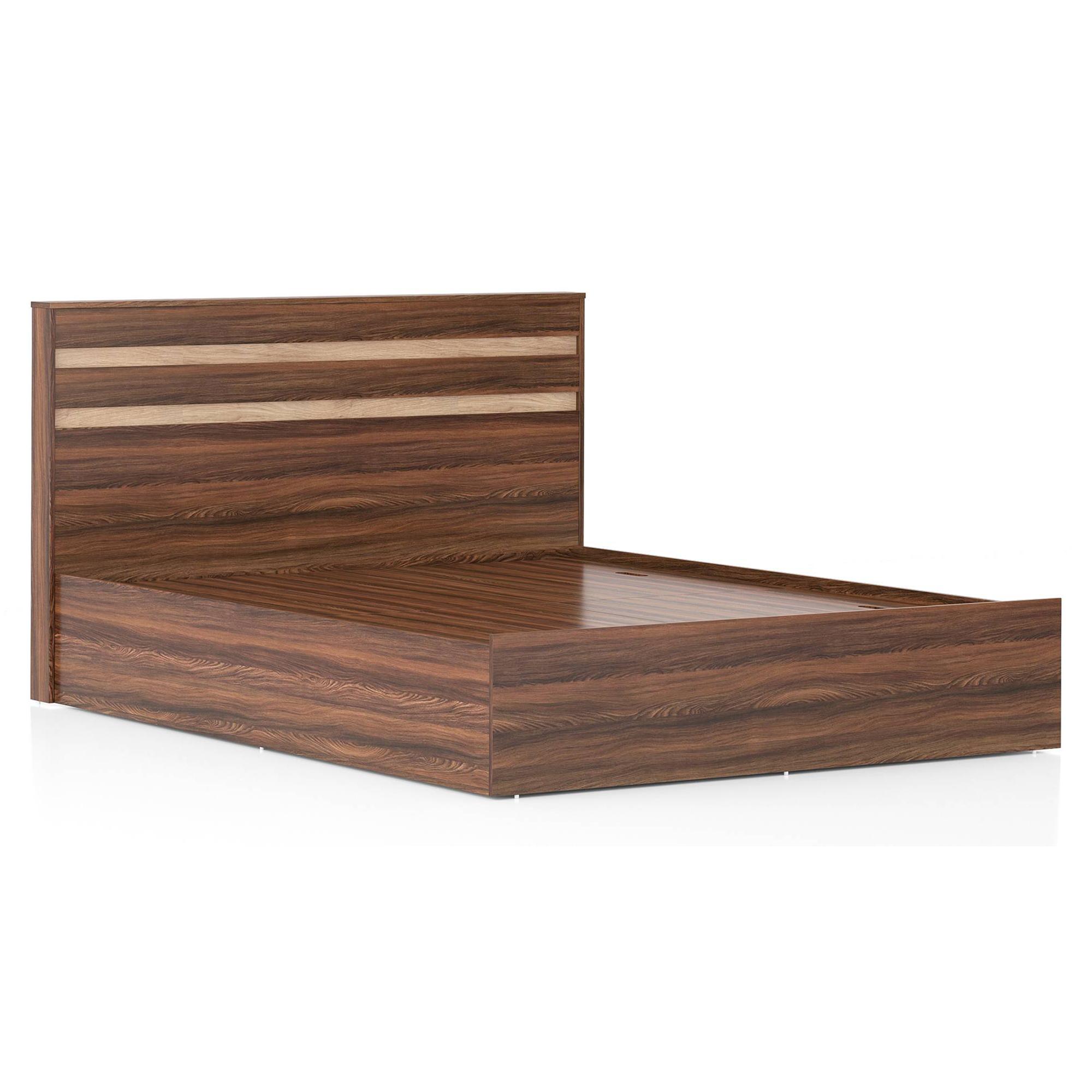 Rodrigues Queen Box Storage Bed in Rolex Brown Finish